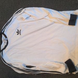 Adidas white long sleeve embroidered logo medium T-shirt